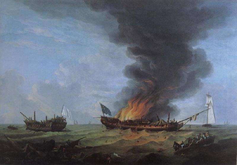 Robert Dodd Action Between the Quebec and the Surviellante oil painting picture